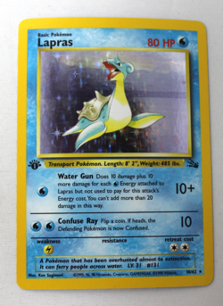Pokemon Lapras 1st Ed Fossil #10 Holo Rare - Image 1