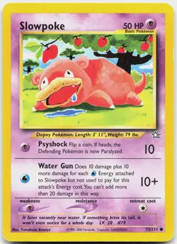 Slowpoke 73/111 Common Neo Genesis Pokemon Unlimited Moderately Played - Image 1