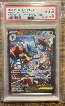 Pokemon 2025 Mega Lucario ex 179/132 SIR Mega Evolution GEM MINT PSA 10 - Image 1