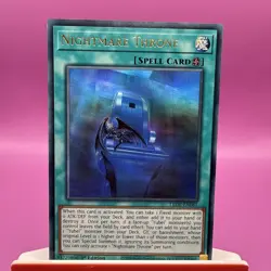 YUGIOH Ultra Rare Nightmare Throne LEDE-EN061 1st Edition - Image 1