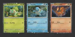 Bulbasaur Charmander Squirtle Pokemon Cards Cosmos Promo Set 046 047 048 NM 151 - Image 1