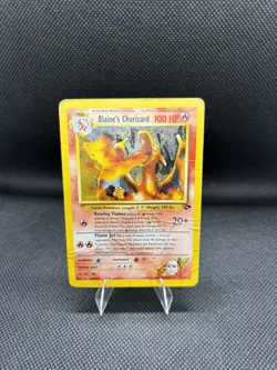 Pokemon TCG- Blaine's Charizard 2/132 Gym Challenge Holo Card Damaged Condition - Image 1