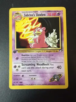 Pokemon Card - Sabrina's Slowbro 1st Edition Gym Heroes 60/132 Uncommon - Image 1