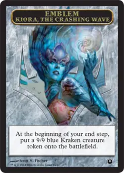 MTG magic cards 1x Emblem - Kiora, the Crashing Wave Born of the Gods NM-Mint, E - Image 1