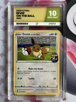 ACE 10 Eevee on the Ball 002/005 Futsal Promo Pokemon Card GEM MINT - Image 1