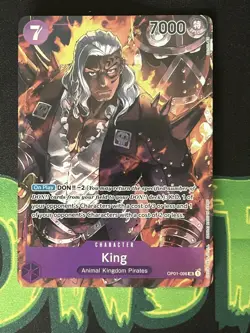 One Piece Card Game King OP01 096 SR Alt Art Romance Dawn ERROR TEXT Pre-Errata - Image 1