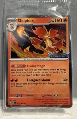 Delphox 013/086 Stamped Promo SEALED Chaos Rising Pokemon Card Best Buy Promo - Image 1