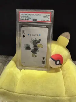 2000 POKEMON SILVER VERSION PLAYING CARDS 198 MURKROW 10 OF SPADES PSA10 - Image 3