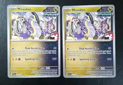 MIRAIDON 121/162 (x2), STAMPED, PRIZE PACK SERIES 6, POKEMON CARDS (NM) - Image 1