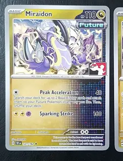 MIRAIDON 121/162 (x2), STAMPED, PRIZE PACK SERIES 6, POKEMON CARDS (NM) - Image 3
