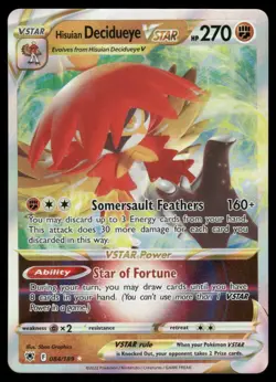 Pokemon Cards Hisuian Decidueye VSTAR 084/189 Astral Radiance VSTAR Rare NM *3 - Image 1