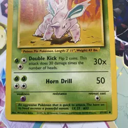Nidorino 37/102 - Common 1999 English Base Set Pokemon Card - Near Mint NM - Image 2