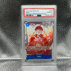 2025 ONE PIECE 3RD ANV! ONE PIECE CARD TREASURE CAMPAIGN PACK #049 SABO PSA 10 - Image 1