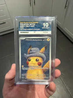 Pokemon Card Pikachu with Grey Felt Hat, SVP 085, Van Gogh Museum Promo Ace 10 - Image 1