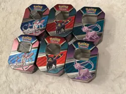 Pokemon TCG Eeveelutions Espeon Sylveon Umbreon (2 each) EMPTY Tins; Lot of 6 - Image 2