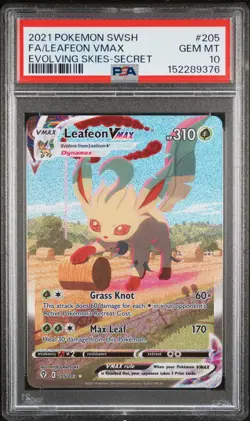 2021 POKEMON SWORD & SHIELD EVOLVING SKIES SECRET FULL ART/LEAFEON VMAX PSA 10 - Image 1
