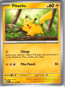Pikachu 025/165 Non Holo SV: Scarlet & Violet 151 - Pokemon Card - NM - Image 1