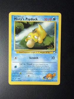 NM Misty's Psyduck 54/132 Gold W Stamp WoTC Promo Pokemon Card - Image 2
