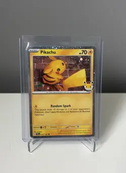 2026 Pikachu 051/162 Pokemon Day 30th Anniversary Stamped Promo TCG Cosmo Holo - Image 1