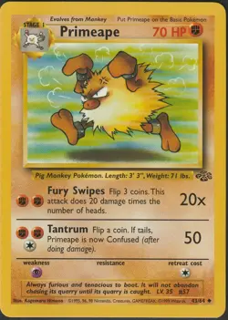 Primeape 43/64 - Jungle - Regular - Unlimited - Pokemon TCG - WoTC - 1999 - LP - Image 1