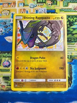 Shining Rayquaza 56/73 Pokemon Shining Legends Rare Shining Near Mint 2017 - Image 1