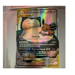 Pokemon TCG Eevee & Snorlax GX TAG TEAM Full Art Holo Ultra Rare 171/181 - Image 1