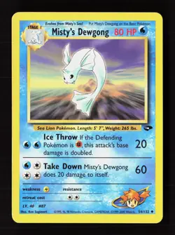 Misty's Dewgong 54/132 Uncommon Gym Challenge Pokemon Unlimited Near Mint - Image 1