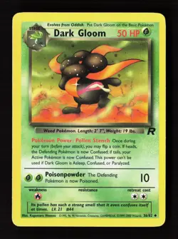 Dark Gloom 36/82 Uncommon Team Rocket Pokemon Unlimited Lightly Played - Image 1