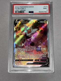 Pokemon Rotom V Full Art Ultra Rare Holo Swsh11 Lost Origin 177/196 PSA 9 - Image 1