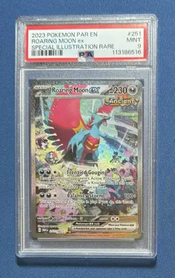 2023 Pokemon Paradox Rift Roaring Moon Special Illustration Rare PSA 9 251/182 - Image 1