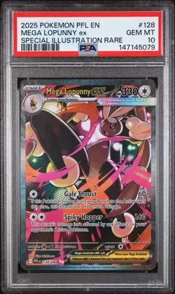 2025 POKEMON PHANTASMAL FLAMES #128 MEGA LOPUNNY ex SIR PSA 10 Gem Mint - Image 1