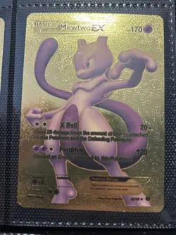 Pokemon Mewtwo EX Gold Foil Art Collectors Item - Image 1