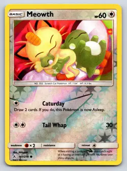 Meowth 147/214 Common Unbroken Bonds Pokemon Reverse Holo Lightly Played - Image 1
