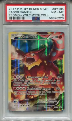 Pokemon X & Y Black Star Promo XY185 Volcanion Full Art PSA 8 - Image 1