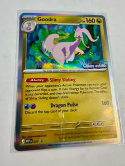 Goodra Chaos Rising Pre-release Staff Promo #077 NM Pokemon - Image 1