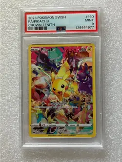 PSA 9 Pikachu #160 Pokemon Crown Zenith - Image 1