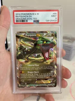 2012 POKEMON BLACK & WHITE DRAGONS EXALTED #85 RAYQUAZA EX PSA 9 - Image 1