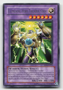 Yugioh Elemental Hero Thunder Giant DP1-EN011 Rare Unlimited NM - Image 1
