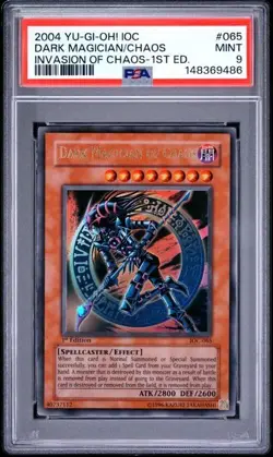 2004 YU-GI-OH INVASION OF CHAOS IOC-065 Dark Magician Of Chaos PSA 9 1st Edition - Image 1