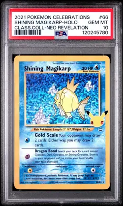 Pokemon TCG Celebrations Shining Magikarp #66 PSA 10 Gem Mint - Image 1