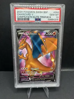2020 Pokemon Charizard V Champions Path ETB Promo SWSH050 PSA 10 GEM MINT - Image 1