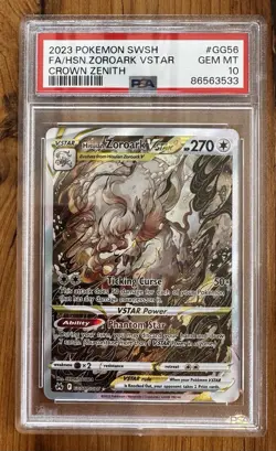 PSA 10 Hisuian Zoroark VSTAR GG56 Crown Zenith Pokemon Card SWSH - Image 1