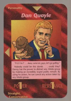 ILLUMINATI NEW WORLD ORDER NWO GAMING CARD DAN QUAYLE - Image 1