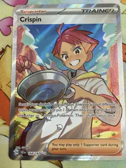 Pokemon TCG Trainer Crispin 164/142 Stellar Crown Ultra Rare Holo Card - Image 1