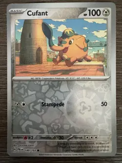Pokemon Paldea evolved Cufant 49/193 Common Reverse Holo Near Mint - Image 1