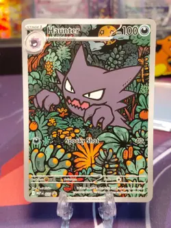 Pokemon TCG Haunter 027 Me: Mega Evolution Black Star Promo Holo Light Spot - Image 1