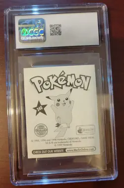 CGC 9 MINT Pokemon 1998 Merlin Series 1 - 240 Ash Sticker - Image 2