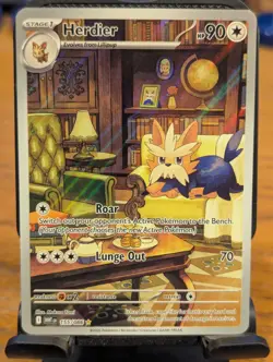 Pokemon TCG White Flare Herdier Illustration Rare Holo 155/086 - Image 1