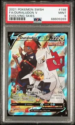 Duraludon V 198/203 PSA 9 Pokemon Sword & Shield Evolving Skies Full Art MINT - Image 1