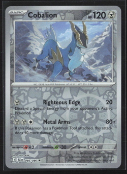 066/086 Cobalion - SV Black Bolt - Reverse Holo Rare NM Pokemon - Image 1